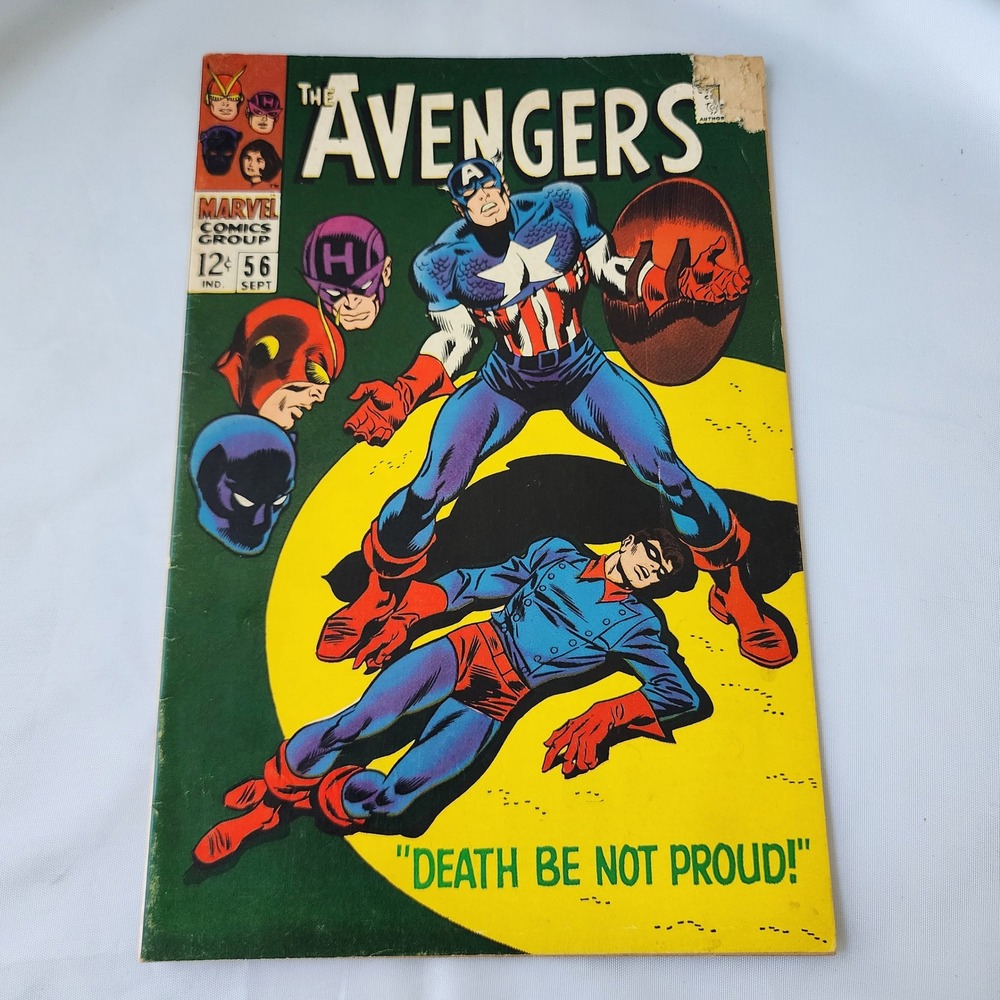 Avengers Issue #56 1968 Marvel Comics Death‎ of Bucky Origin Cap John Buscema VG